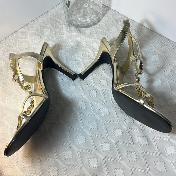 Gold Jacqueline Ferrar High Heels Women Size 11 Medium - Picture 3 of 6